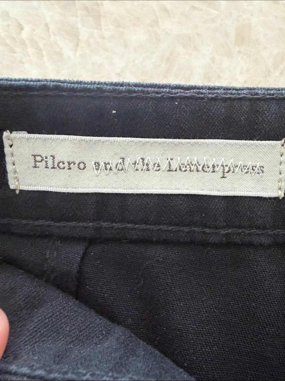 Anthropologie Pilcro Black Wide Leg Pants Size 26 Patch Pockets Stretch Denim - Picture 6 of 7